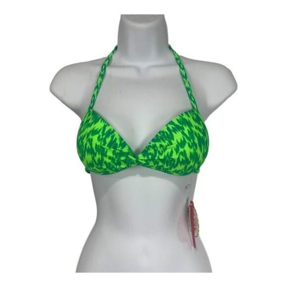 SO Womens Halter Bikini Top Green Size XS Swimwear Authentic American Heritage - Picture 1 of 8